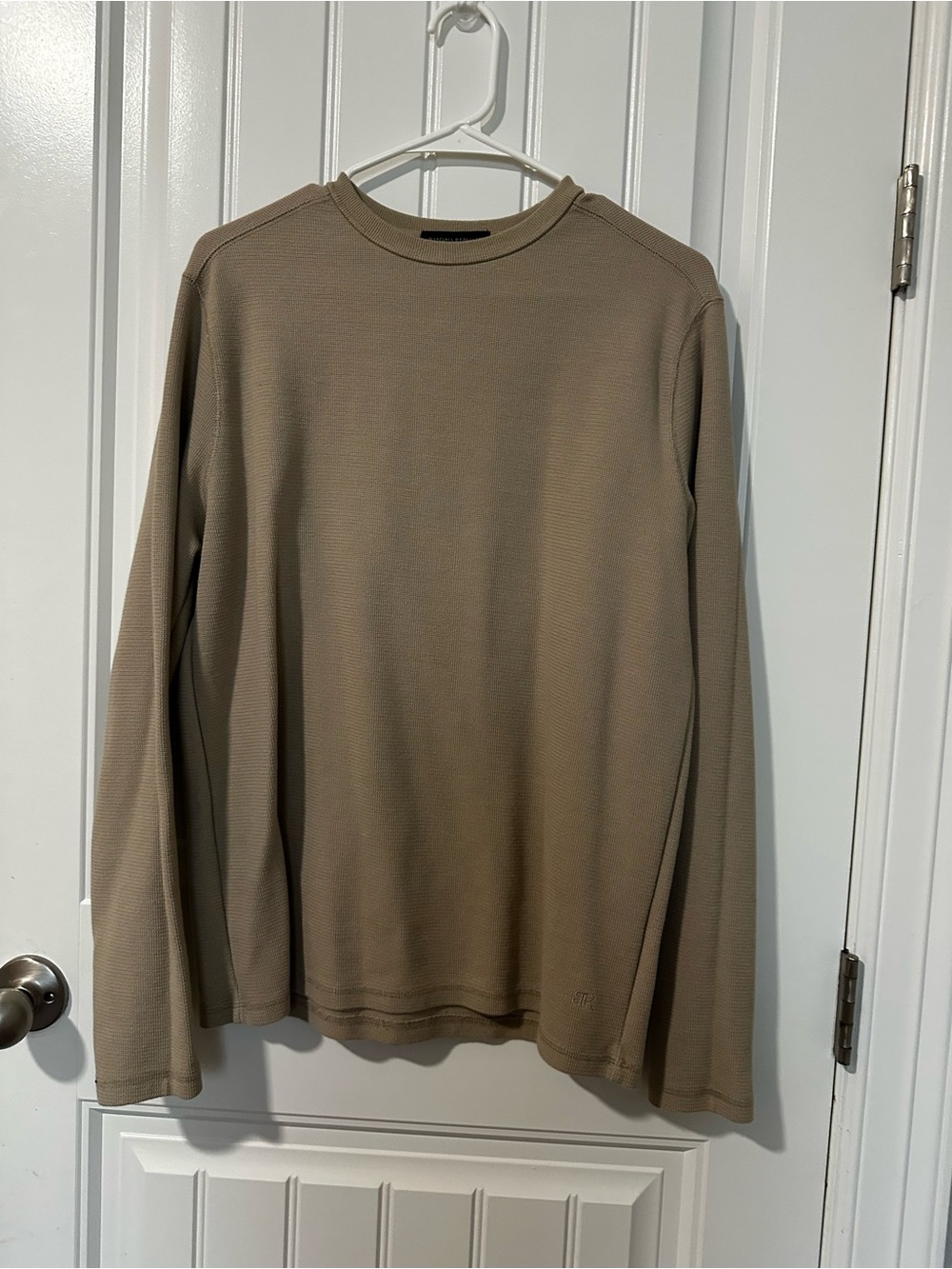 Banana Republic Tan Waffle-Knit Long Sleeve Tee